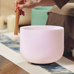 D Note Pink Rose Quartz Gemstone Fusion Crystal Singing Bowl - On sale