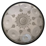 Handpan, frequence 432hz, frequence 440hz, hang drum, hang, gamme sol mineur, Zenapan, Do majeur, handpan mandala, acheter handpan, blanc